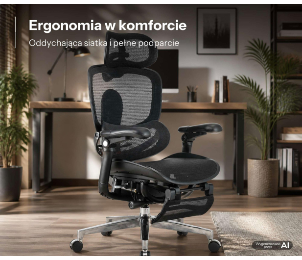 Sihoo DORO C500 V2 Ultra czarny z podnóżkiem - 1598804 - zdjęcie 10